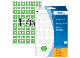 Etiket HERMA 2215 rond 8mm groen 5632 stuks