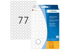 Etiket HERMA 2230 rond 13mm wit 2464 stuks