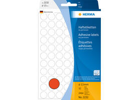 Etiket HERMA 2232 rond 13mm rood 2464 stuks
