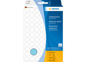 Etiket HERMA 2233 rond 13mm blauw 2464 stuks