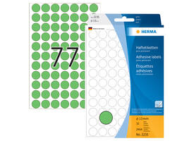 Etiket HERMA 2235 rond 13mm groen 2464 stuks