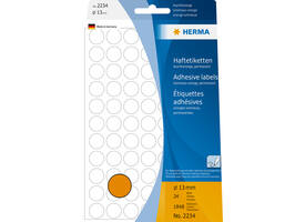 Etiket HERMA 2234 rond 13mm fluor oranje 1848 stuks
