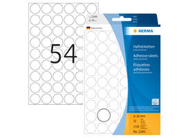 Etiket HERMA 2240 rond 16mm wit 1728 stuks