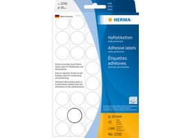 Etiket HERMA 2250 rond 19mm wit 1280 stuks
