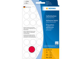 Etiket HERMA 2256 rond 19mm fluor rood 960 stuks