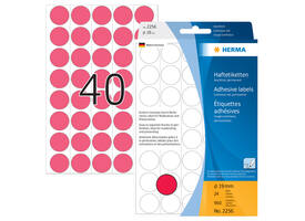 Etiket HERMA 2256 rond 19mm fluor rood 960 stuks