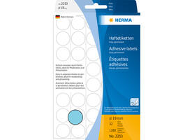 Etiket HERMA 2253 rond 19mm blauw 1280 stuks