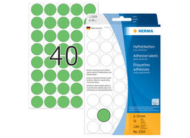 Etiket HERMA 2255 rond 19mm groen 1280 stuks