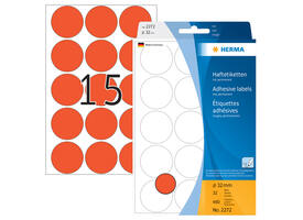 Etiket HERMA 2272 rond 32mm rood 480 stuks