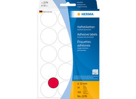 Etiket HERMA 2276 rond 32mm fluor rood 360 stuks