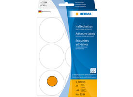 Etiket HERMA 2284 rond 50mm fluor oranje 144 stuks