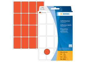 Etiket HERMA 2452 25x40mm rood 512 stuks