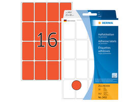 Etiket HERMA 2452 25x40mm rood 512 stuks