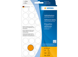Etiket HERMA 2254 rond 19mm fluor oranje 960 stuks