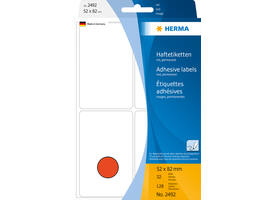 Etiket HERMA 2492 52x82mm rood 128 stuks