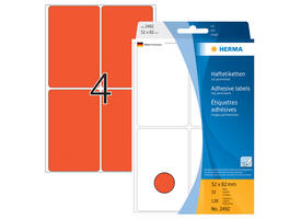 Etiket HERMA 2492 52x82mm rood 128 stuks