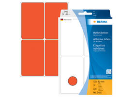 Etiket HERMA 2492 52x82mm rood 128 stuks