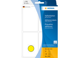 Etiket HERMA 2491 52x82mm geel 128 stuks