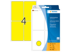 Etiket HERMA 2491 52x82mm geel 128 stuks