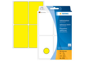 Etiket HERMA 2491 52x82mm geel 128 stuks