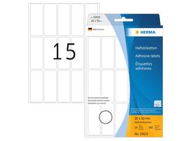 Etiket HERMA 10610 20x50mm verwijderbaar wit 360 stuks