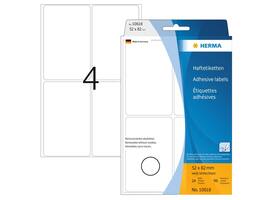 Etiket HERMA 10618 52x82mm verwijderbaar wit 96 stuks