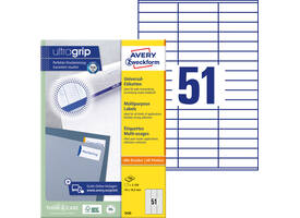 Etiket Avery 3420 70x16.9mm wit 5100 stuks