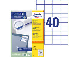 Etiket Avery 3651 52.5x29.7mm wit 4000 stuks