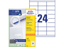 Etiket Avery 3664 70x33.8mm wit 2400 stuks