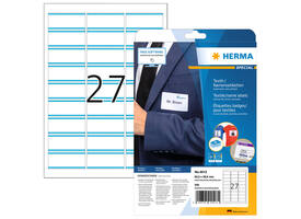 Naambadge etiket HERMA 4513 63.5x29.6mm wit/blauw 540 stuks