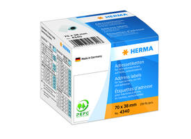 Etiket HERMA adres 4340 70x38mm op rol wit 250 stuks