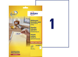 Etiket Avery L4735REV-25 210x297mm A4 wit 25 stuks