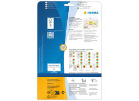 Etiket HERMA 5148 210x297mm A4 fluor geel 20 stuks