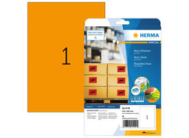 Etiket HERMA 5149 210x297mm A4 fluor oranje 20 stuks
