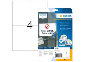 Etiket HERMA 5082 105x148mm A6 verwijderbaar wit 100 stuks