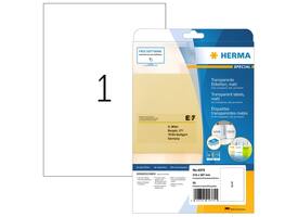 Etiket HERMA 4375 210x297mm A4 transparant 25 stuks