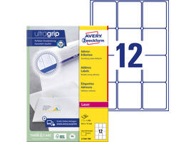 Etiket Avery L7164-100 63.5x72mm wit 1200 stuks