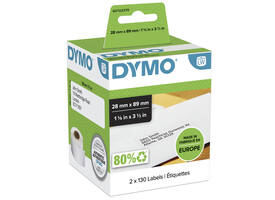 Etiket Dymo LabelWriter adressering 28x89mm 2 rollen á 130 stuks wit