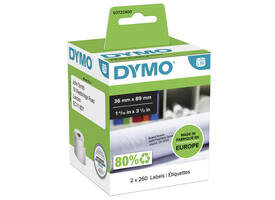 Etiket Dymo LabelWriter adressering 36x89mm 2 rollen á 260 stuks wit