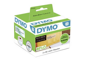 Etiket Dymo LabelWriter adressering 36x89mm 2 rollen á 130 stuks transparant