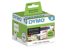 Etiket Dymo LabelWriter multifunctioneel 54x70mm 1 rol á 320 stuks wit