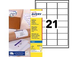Etiket Avery J8160-100 63.5x38.1mm wit 2100 stuks
