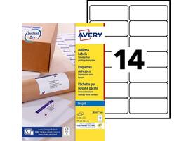 Etiket Avery J8163-100 99.1x38.1mm wit 1400 stuks