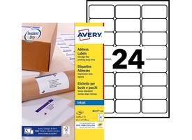 Etiket Avery J8159-100 63.5x33.9mm wit 2400 stuks