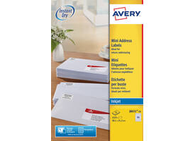 Etiket Avery J8651-25 38.1x21.2mm wit 1625 stuks