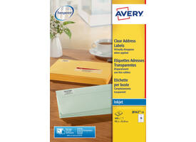 Etiket Avery J8562-25 99.1x33.9mm transparant 400 stuks