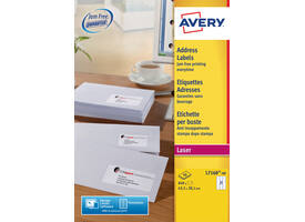 Etiket Avery L7160-40 63.5x38.1mm wit 840 stuks
