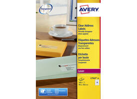 Etiket Avery L7563-25 99.1x38.1mm transparant mat 350 stuks