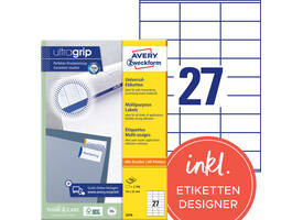 Etiket Avery 3479 70x32mm wit 2700 stuks