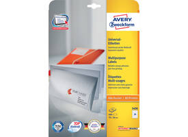 Etiket Avery 3490 70x36mm wit 600 stuks